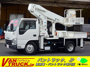 2015 Isuzu Elf elevated作work vehicle TadanoAT100TG 最大地上高9.9m 鉄バケット ブーム自動格納 ジャッキ自動張り出し