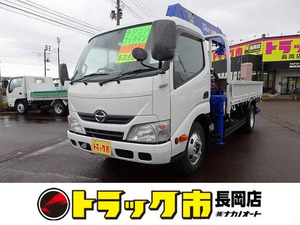 【諸費用コミ】:平成25年 デュトロ 2.75t 高床 標準ロング タダノ 5段クレーン付 H11年製 リアジャッキ付 ☆新潟県発