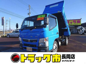 【諸費用コミ】:2017 Canter 2t 4WD 全低床 強化Dump truck R一方開 自動Seat ドラレコ ☆新潟Prefecture発☆業販OK!