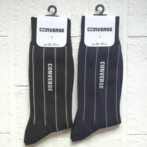 【新品】タグつき　CONVERSE　コンバース　ソックス　2足　メンズ　サイズ25 26 27cm　ブラック　ネイビー　ロゴ入り