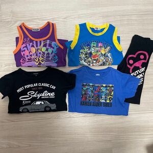 5点セット　男の子　半袖Tシャツ　ランニング　パンツ　戦隊　仮面ライダー　120