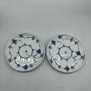 0030425コーヒー カップ&ソーサー ROYAL COPENHAGEN ロイヤルコペンハーゲン ブルーフルーテッド プレイン 2客 箱付 DENMARKの画像4