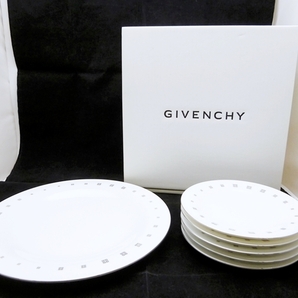 24-Ｈ-98【未使用】GIVENCHY ジバンシー yamaka ヤマカ パーティーセット 大皿1枚、取り皿5枚 白 箱つき 保管品 洋食器 プレートの画像1