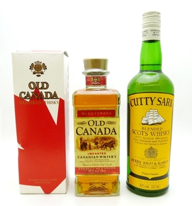 A24-770【2本セット】OLD CANADA オールド カナダ　カナディアン ウイスキー / CUTTY SARK カティサーク　700ml　40%　スコッチ　未開栓