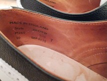 減り少なめ サンダース 外羽根 ストレートチップ 黒×白 UK 7 25.5 英国製 ビンテージ 官給品 革靴 イギリス軍 ダービー_画像9