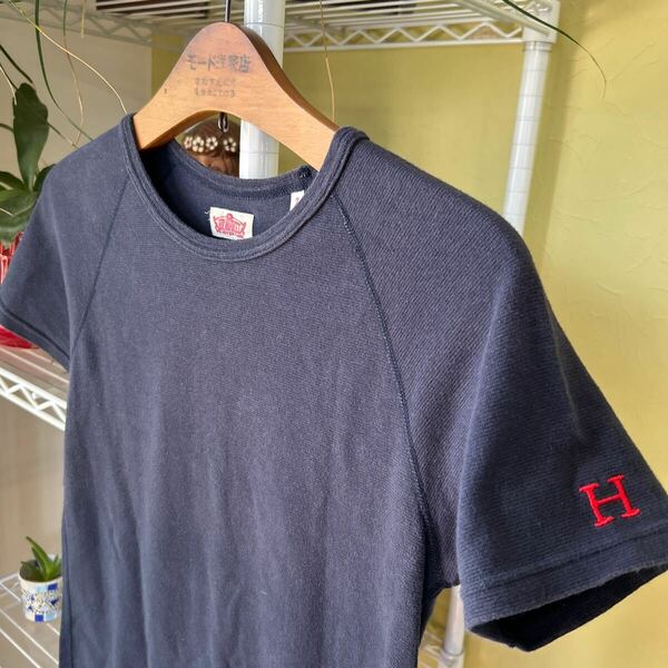 日本製　HRM ランチ　伸縮Tシャツ　紺　SM