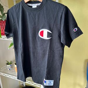 チャンピオン　デカロゴ　半袖 Tシャツ 黒　S