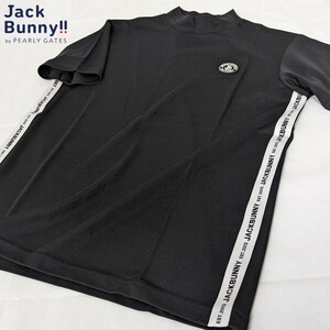 ★新品正規品 パーリーゲイツ/ジャックバニー メンズメッシュカノコ半袖 モックネックカットソー 5(L)