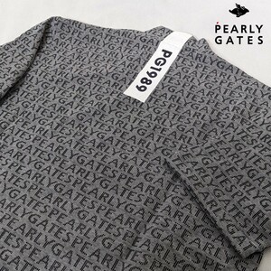 ★新品正規品最 PEARLYGATES/パーリーゲイツ ロゴジャガードポリエステル/コットンストレッチ 半袖ハイネックカットソー 4(M)