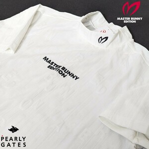 ★新品正規品 PEARLYGATES/マスターバニーメンズ 3Dロゴ ブリスタージャガード半袖ハイネックカットソー size5(L)　