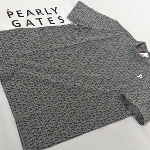 ★新品正規品最 PEARLYGATES/パーリーゲイツ ロゴジャガードポリエステル/コットンストレッチ 半袖ハイネックカットソー 4(M)の画像5