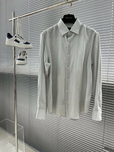 送料無料　Brioni　ブリオーニ　メンズ　シャツ　長袖　薄め　カジュアル　100%亜麻使用　M-3XL　サイズ選択可能　4152