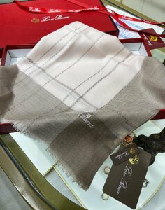 loropiana　ロロピアーナ　レディース　カシミア　ストール　マフラー　刺繍ロゴ　110*110cm　箱付き　3137