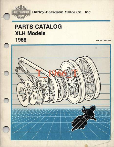 美品 1986ハーレーXLH純正パーツカタログ パーツリスト マニュアル エボ