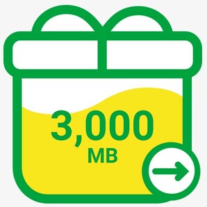 コード通知 mineo パケットギフト 3000MB マイネオ パケットギフトコードの画像1