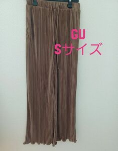 【GU　ワイドシャギーパンツ　】茶色　Sサイズ