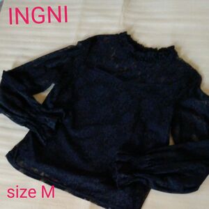 SPRINGSALE♪未使用に近い美品＊INGNIレディースレースデザイントップス