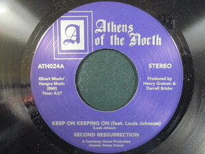 Second Ressurrection FT Louis Johnson ： Keep On Keeping On 7'' / 45s ★ '70 メガ・レア Funk 再発! ☆ Re$surrection