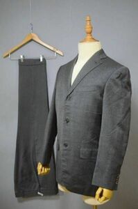 069D/ beautiful goods autumn winter total reverse side SHIPS Lanificio F.lli Cerruti single 3B suit stripe wool cashmere . jacket setup top and bottom 46 grey 