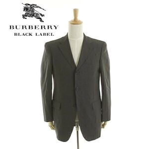 A4160/美品 春夏 背抜き BURBERRY BLACK LABEL バーバリー ウール テーラード シングル3Bジャケット 175 40R 黒/日本製 メンズ 三陽商会