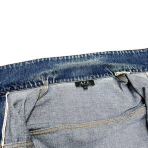 日本製 A.P.C. アーペーセー Levi's 507XX 2ndタイプ 赤耳付き 2ポケット インディゴデニムGジャン (ビンテージ APC フランス アニエスベーの画像6