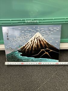 陶板画 富士山 porcelain panel painting plaque 赤富士 インテリア 貴重
