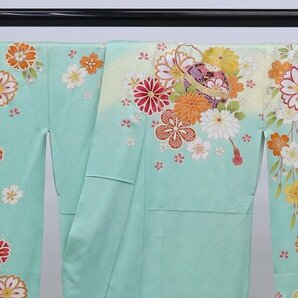 cherry★y8553fc★訳アリ★スプリングセール★振袖コレクション★振袖 単品 系★成人式 卒業 furisode kimono Japanses【中古品/正絹の画像4