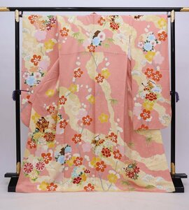 cherry★y8551fc★スプリングセール★訳アリ★振袖コレクション★振袖 単品 系★成人式 卒業 furisode kimono Japanses【中古品/正絹