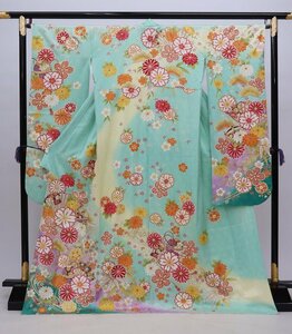 cherry★y8553fc★訳アリ★スプリングセール★振袖コレクション★振袖 単品 系★成人式 卒業 furisode kimono Japanses【中古品/正絹