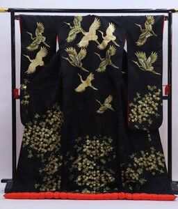 cherry★z0905qi★ブライダルフェア★婚礼 色打掛★黒系★和装 花嫁 花魁 大奥 kimono 【中古品/正絹】