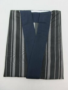 cherry*y6351od* underskirt fea* for man long kimono-like garment stripe *.. finished * gray series M size * usually put on stylish put on [ unused goods / poly- ]