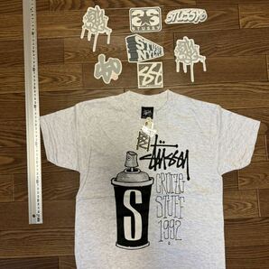 STUSSY 非売品BABYキッズ スプレー Tee(M) ステッカー(銀)SET(シルバー系)当時モノ OLD オールド ステューシー ￥1 最落無し限定ノベルティの画像1