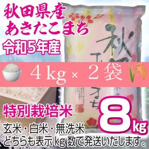 農家直送 秋田県産 令和5年 あきたこまち 8kg 特別栽培米 秋田小町 無洗米も対応