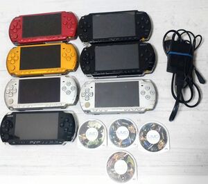 ■ PSP まとめ売り ■ PCH-3000 PCH-1000 PlayStation SONY ソニー プレイステーション 本体7個 ソフト4個 通電確認OK ジャンク 充電器付き