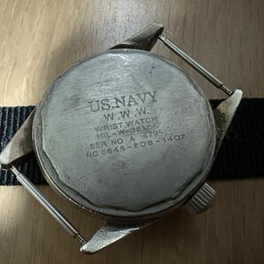軍用時計 手巻き式 USネイビー アンティーク 腕時計 メンズ 機械式 アメリカ軍 海軍 ベトナム戦争 ミリタリーウォッチ カーキの画像3