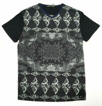 新品「PRIMO EMPORIO」“529-051/T-SHIRT T12 M/M”切替えデザイン×プリント コットンジャージ VネックTシャツ SIZE:S イタリア製_画像1