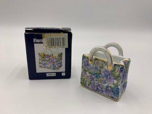 ■△【未使用保管品】フローラルポーセリン Floral Porcelain 小物入れ オブジェ 陶器 (S0406)