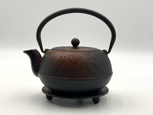 ■△【新品未使用品】南部名産 南部鉄器 南部鉄瓶 鉄瓶 急須 本場盛岡 煎茶道具 (S0406)