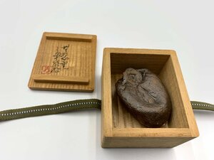 *^[ incense case ] dried persimmon tea utensils floor between also box attaching rare (S0422)