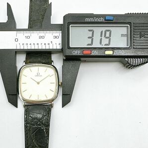 04291 オメガ OMEGA デビル DE VILLE メンズ ボーイズ ユニセックス 腕時計 クォーツ 電池式 QZ コンビ 革ベルト スクエアの画像9