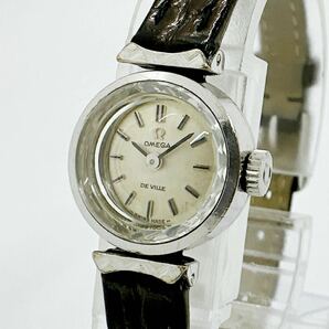 04171 オメガ OMEGA デビル DE VILLE カットガラス レディース 腕時計 手巻き シルバーカラー アンティーク ヴィンテージの画像1