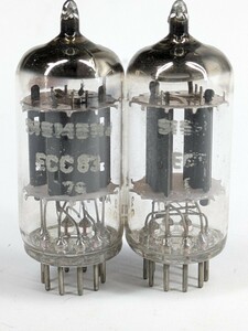 17766　SIEMENS　ECC83（12AX7）2本　測定データあり　良品　SIEMENS　Nis工場　同年同月製造　　真空管 