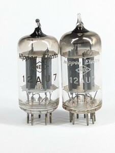 17672　NEC　12AU7　通信用　スクエアゲッター　2本　測定データあり　1950年代製造　真空管