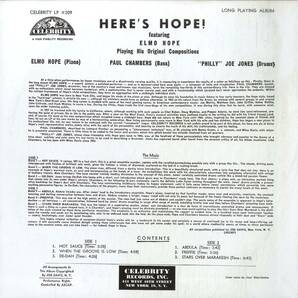 A00591198/LP/エルモ・ホープ・トリオ (ELMO HOPE TRIO)「Heres Hope! 日本初登場 (1991年・TFJL-38006・ポストバップ)」の画像2