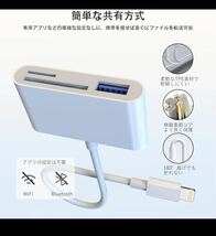 iPhone SDカードリーダー 3in1 USB/SD/TF変換アダプタ 設定不要 写真/ビデオ USB3.0 高速 双方向転送_画像2