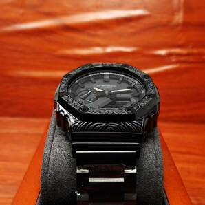 〓送料無料〓新品〓GショックCUSTOM・MADE腕時計本体付GA2100ステンレス製ブラックベネチアン柄エンボス加工＆ステンレス製ロック式ベルトの画像3