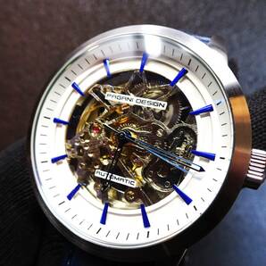 送料無料・新品・パガーニデザインPAGANI DESIGN腕時計メンズスケルトンメカニカルウォッチ自動巻きクロコ型押し本革腕時計PD-1638の画像2