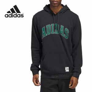 ★送料230円 アディダス 【L】ロゴ パーカー 定価7700円 adidas 新品 スウェット カジュアル スポーツ フーディー 黒 ジャージ 4209 長袖