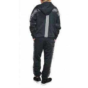 新品 adidas セットアップ 【2XL】定価18000円 スウェット ジャージ アディダス カジュアル スポーツ 運動 上下 黒 7357 パンツ ズボンの画像2