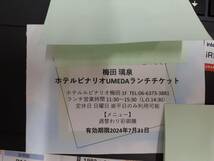 梅田 璃泉(ホテルビナリオ梅田)のランチチケット（1870円相当)（2024.7.31期限）_画像3